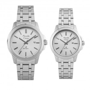 Alexandre Christie AC 1017 Silver White Couple